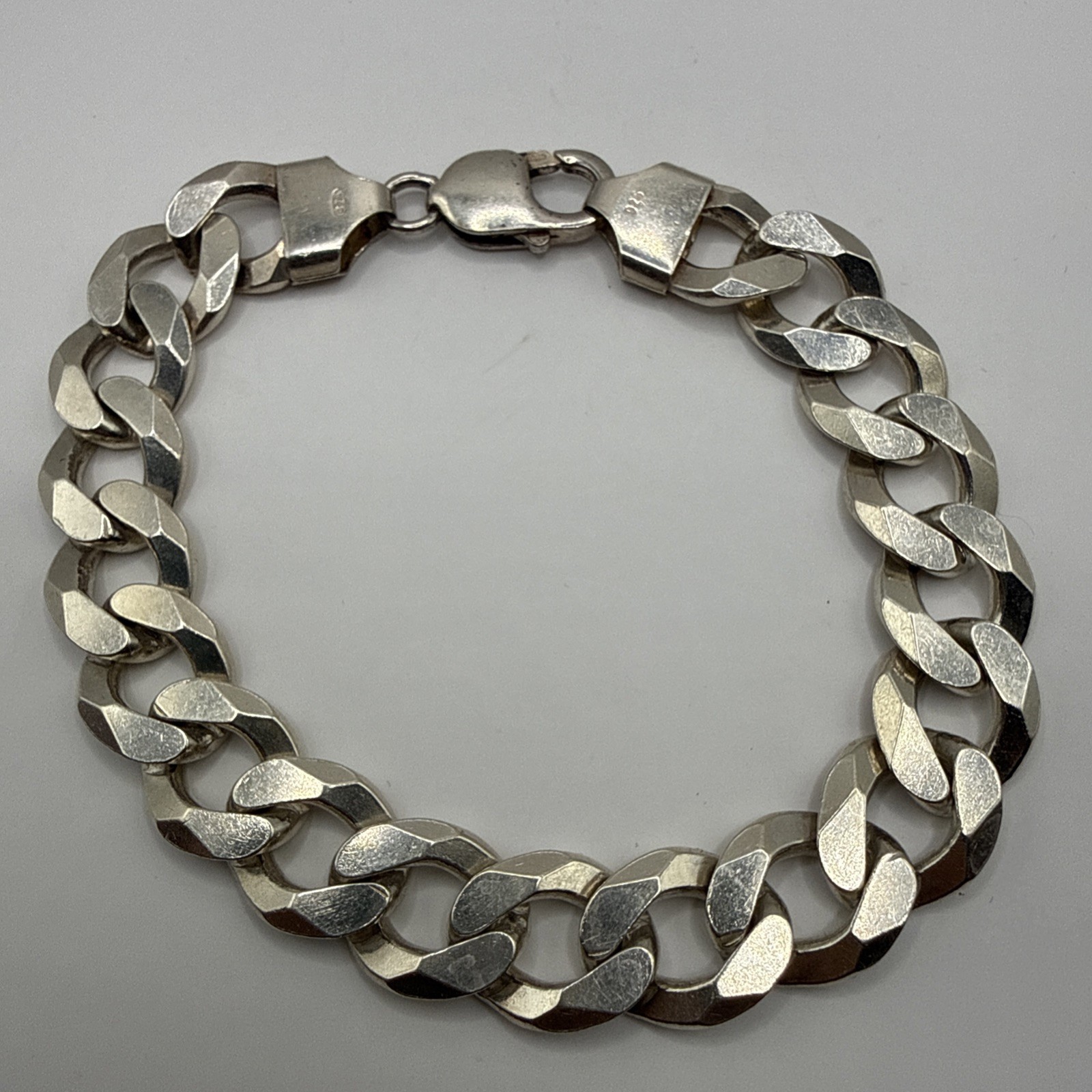 Sterling Silver Curb Chain Bracelet 9″ Length (44 Grams)
