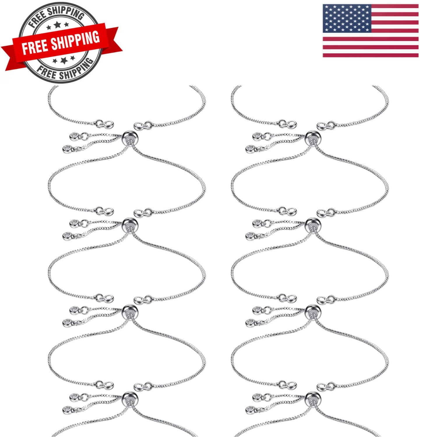 10 Pieces Adjustable Slider Bracelet for Jewelry Making Bracelet Chains for D…