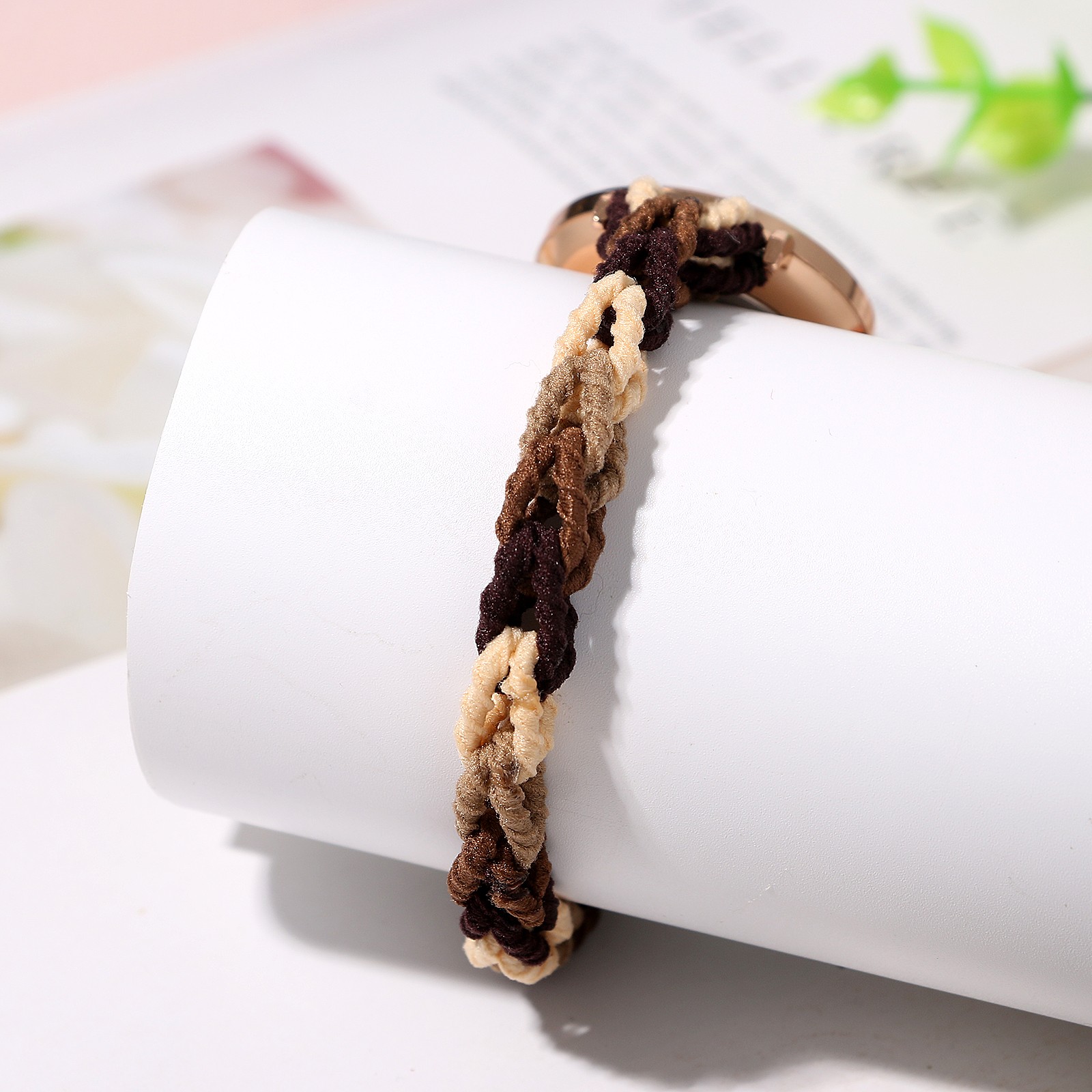 Women’s Girls Stretch Band Watches Elastic Weave Rope Analog Quartz Wrist Watch
