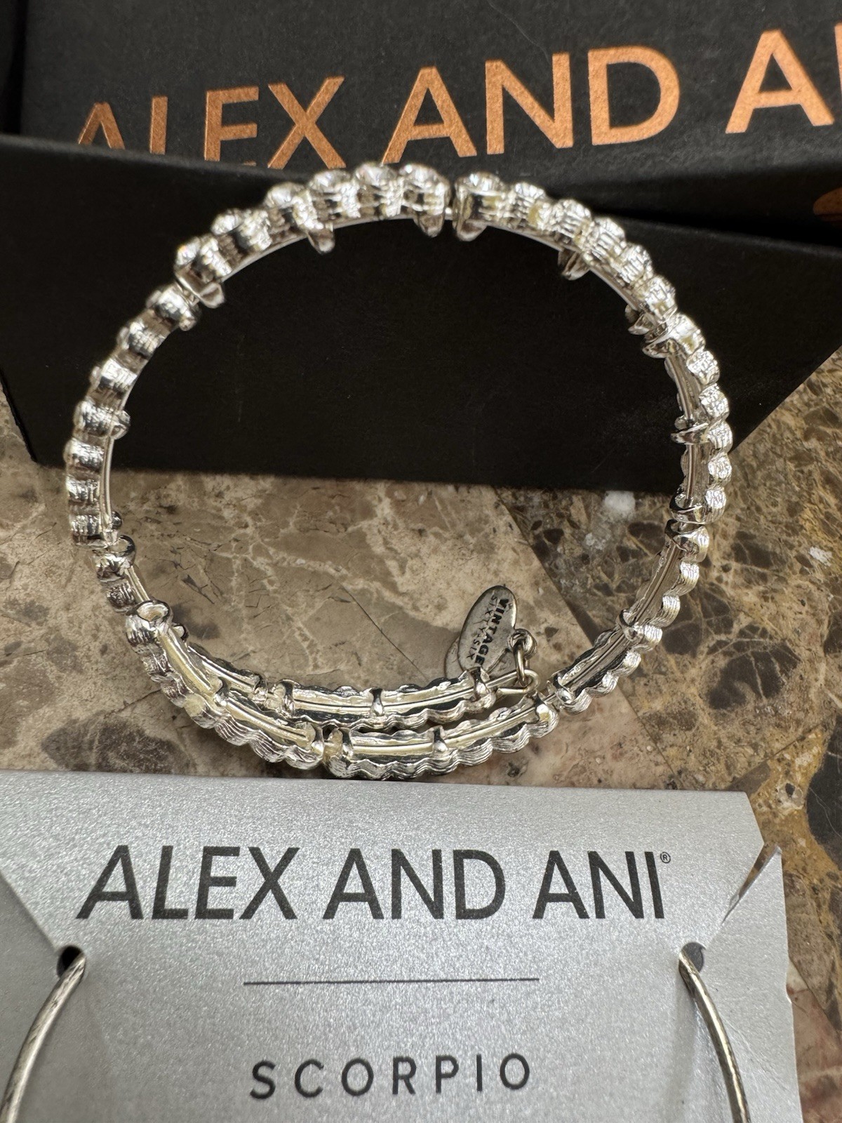 Alex And Ani Scorpio Bangle Bracelet 2 Piece Brand New Silver