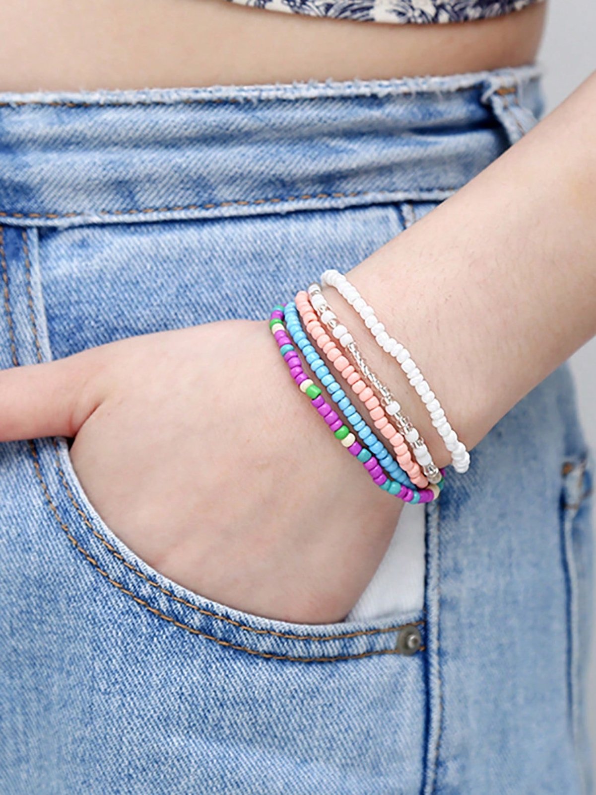 17pcs Set Bohemian Beaded Bracelet Women Bracelet Stackable Bracelet Crafted