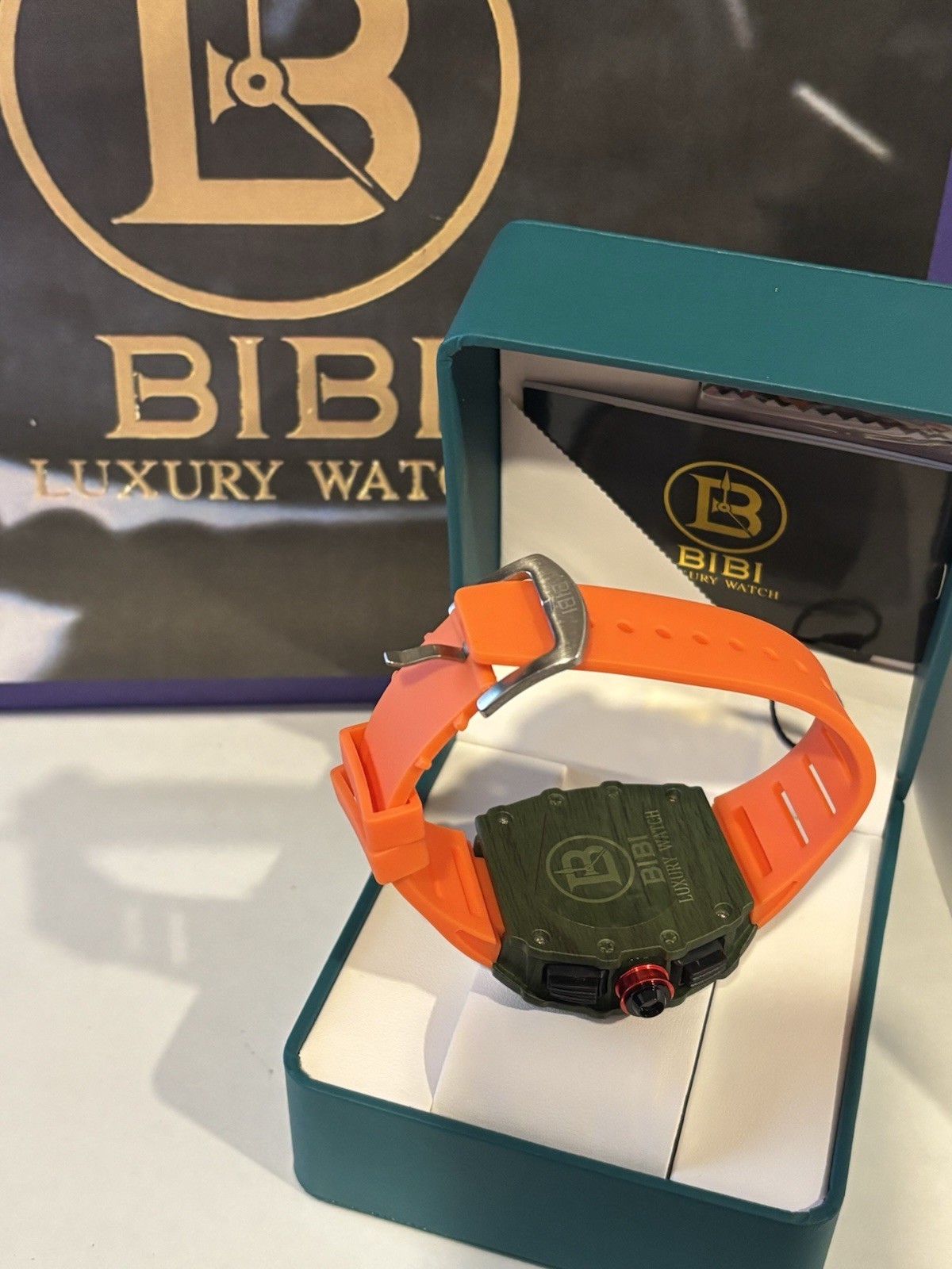 Bibi Luxury Watch Alloy Dial & Silicone Strap (B0128).