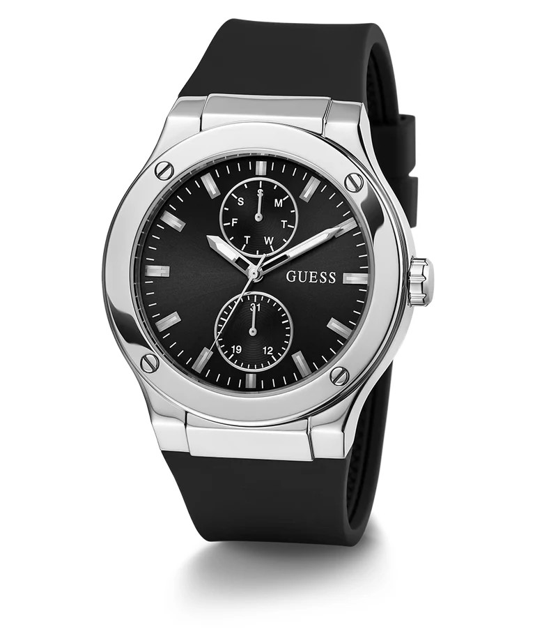 Guess Men’s Black Silver Tone Multi-function Watch – GW0491G3 NEW