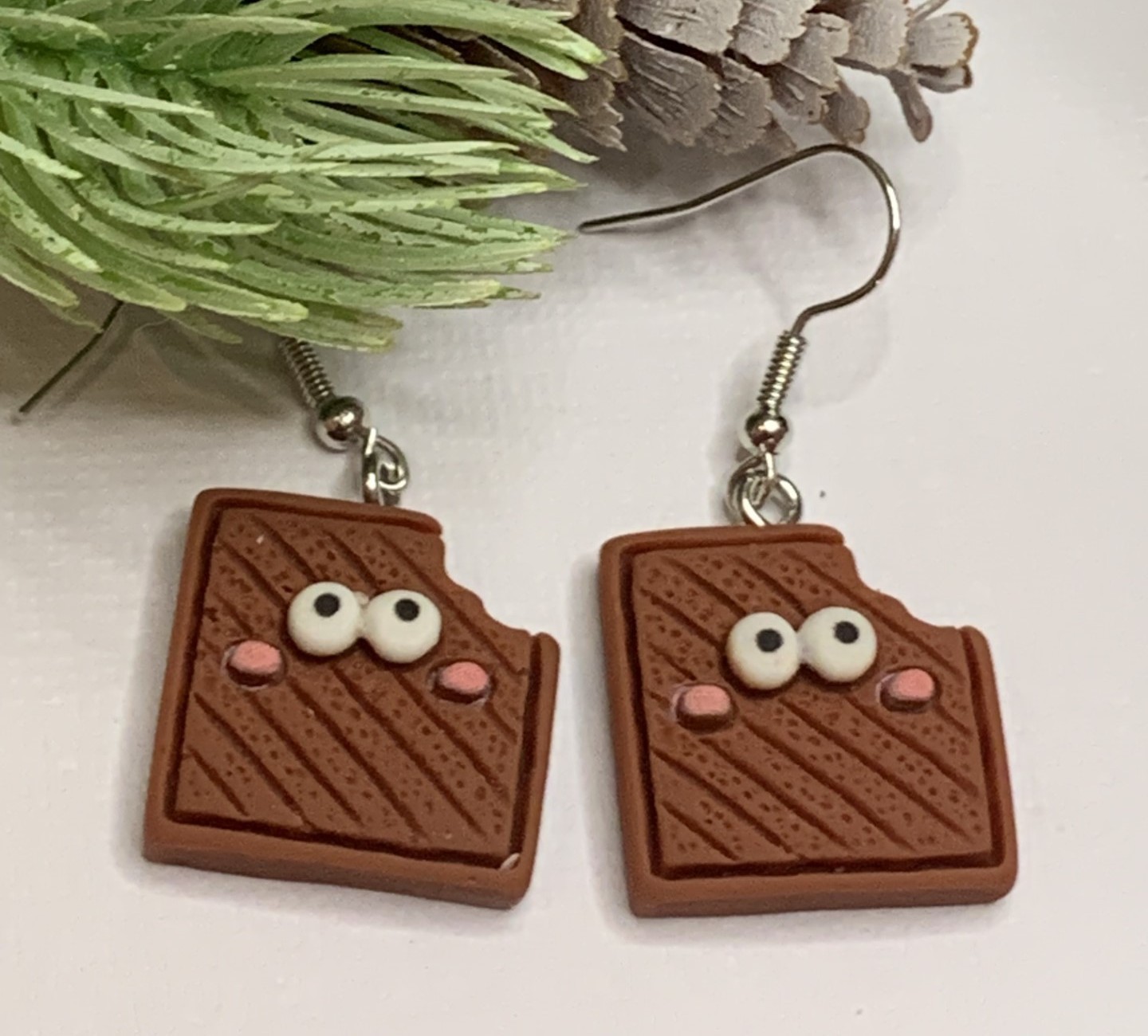 Chocolate Earring, Funny Food, Gift Idea, Food Jewelry, Candy Earrings