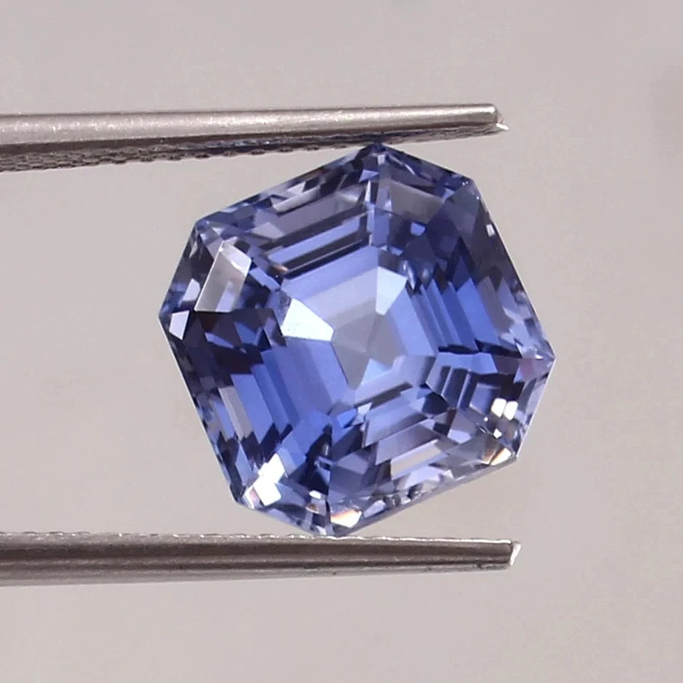 10.50 Ct+ Natural Kashmiri BLUE Sapphire Certified Loose Asscher Cut Gemstone