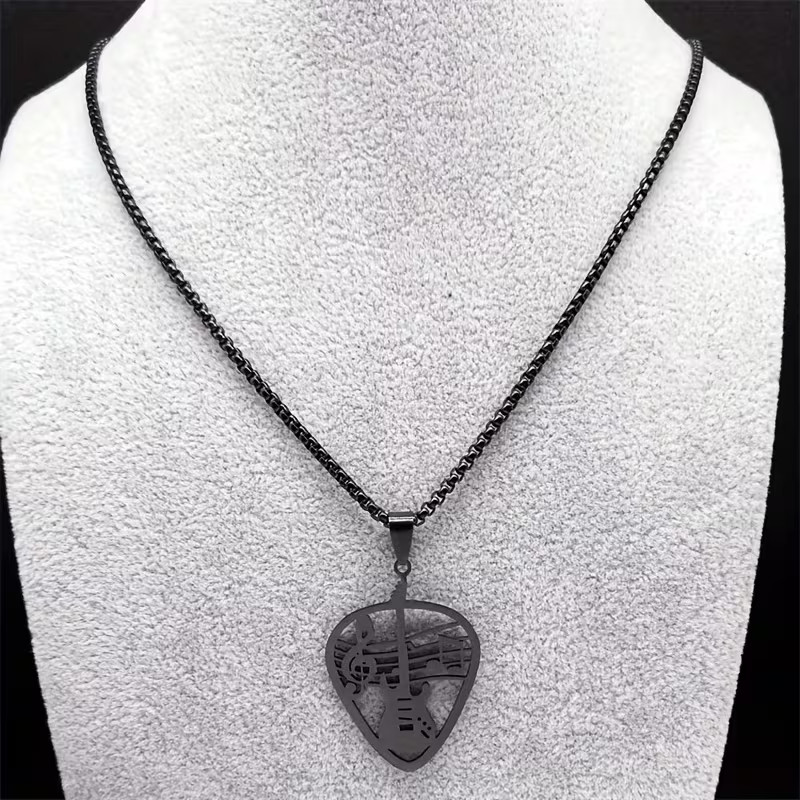 Guitar Pick Necklace Instrument Jewelry 304 Stainless Steel Music Pendant