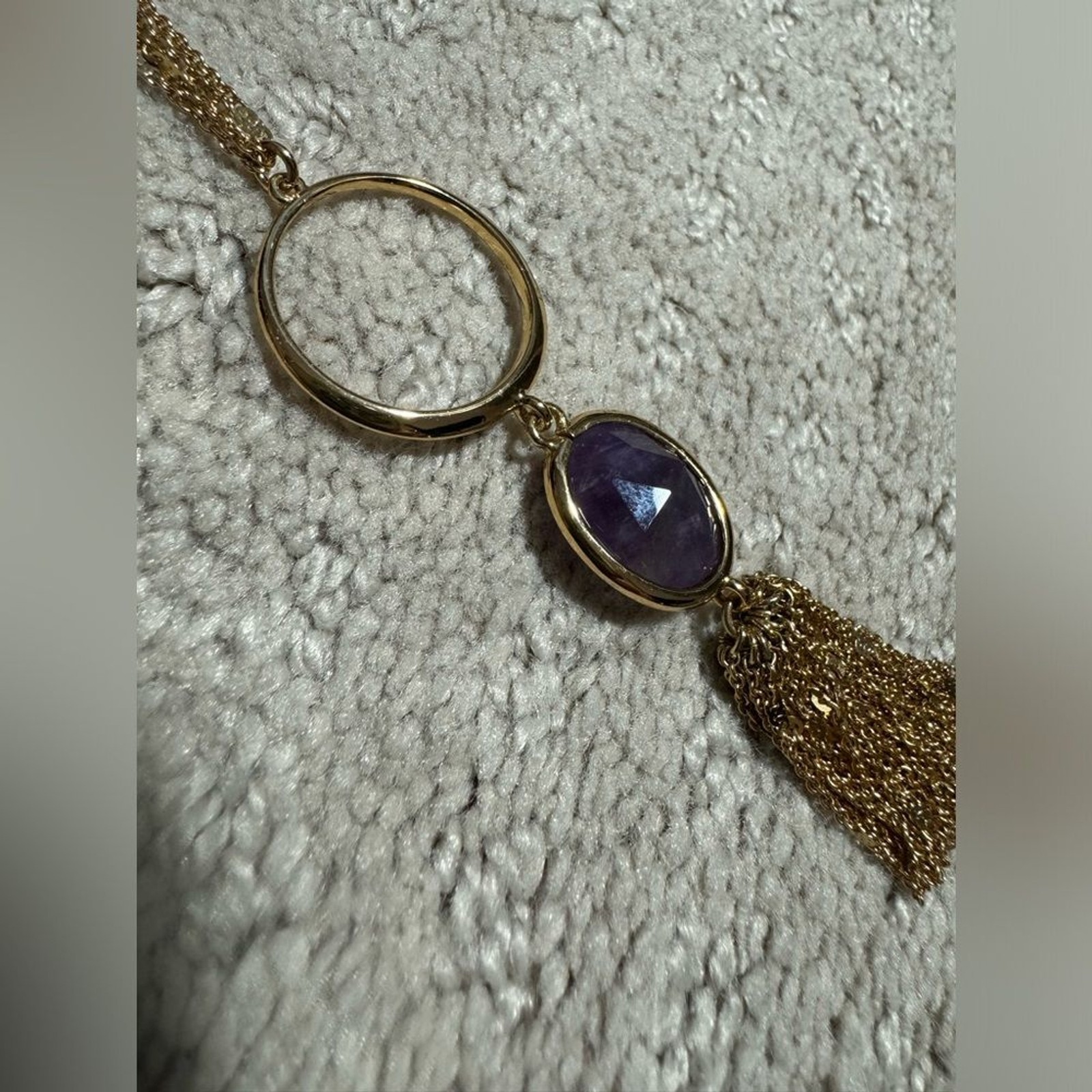 Kate Spade New York Quartz Cascade Pendant Necklace | Purple Stone | 22” | NWT