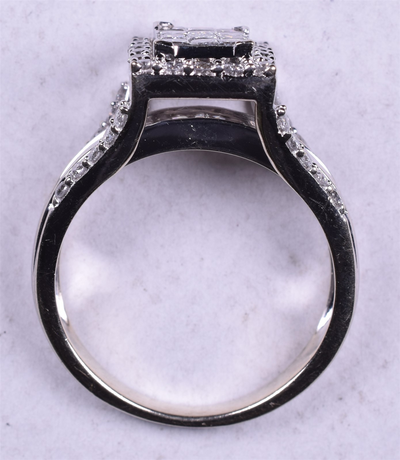 10K Diamond Illusion Ring Size 6.5 Approximately 1CT T.W. Princess Round Halo