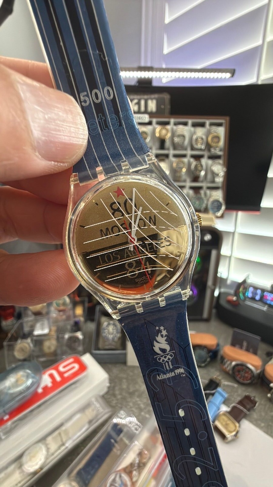 Swatch Gent GZ149 Sebastian Coe 1996 Atlanta Olympics Quartz Watch NOS Unworn