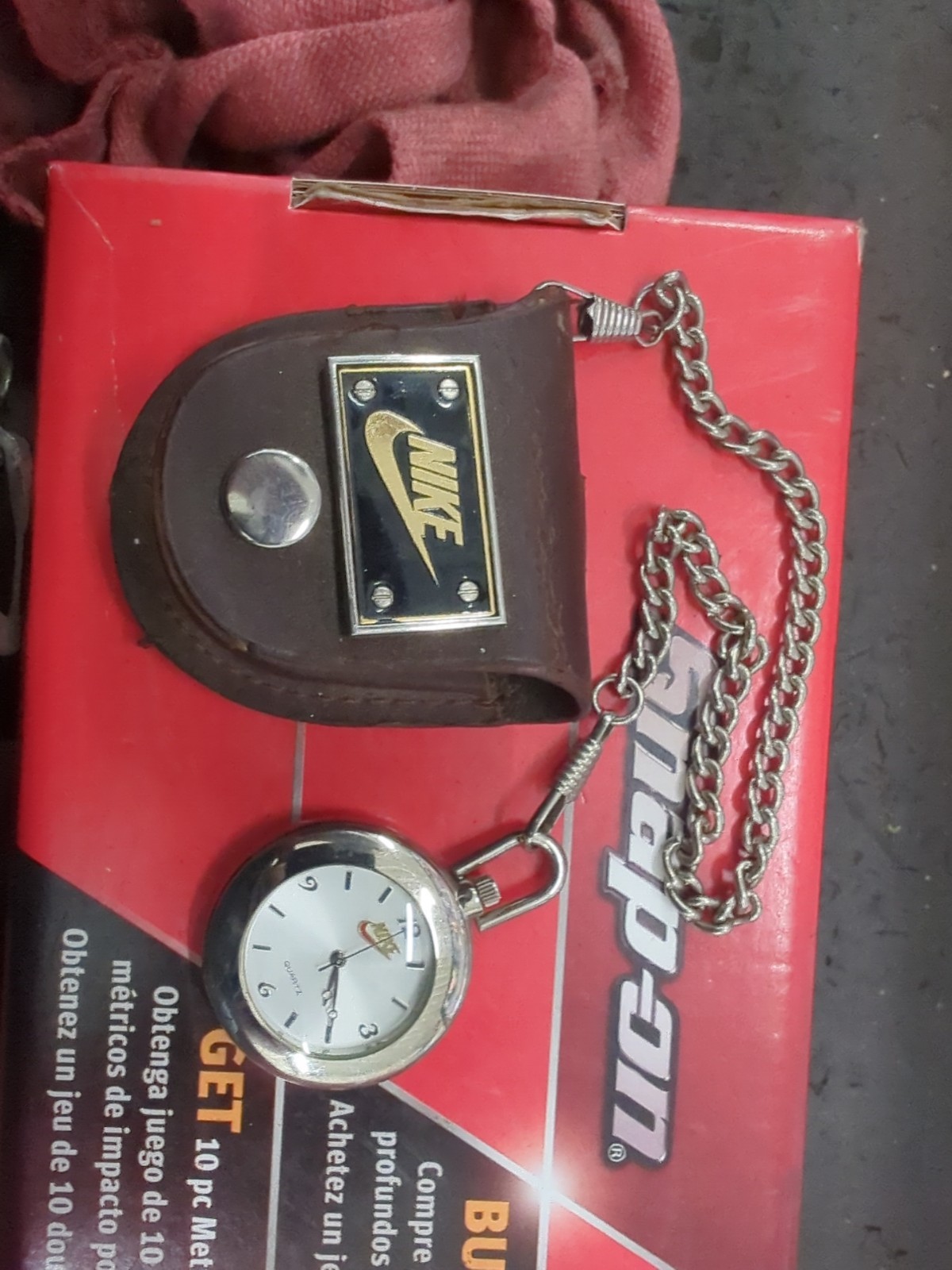 90’s Nike Air Quartz Swoosh Pocket Watch 3638 USA Stainless
