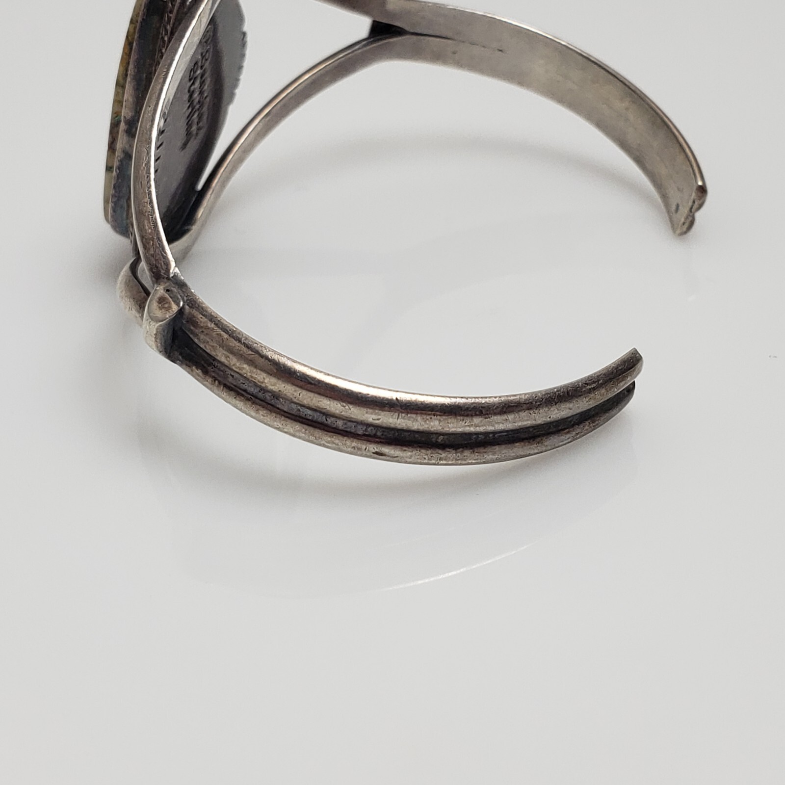 Navajo Pete Sanchez Sterling Silver Boulder Turquoise Cuff Bracelet – .61
