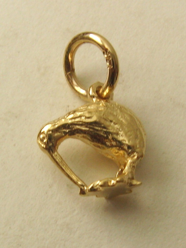 GENUINE SOLID 9K 9ct YELLOW GOLD 3D KIWI BIRD ANIMAL NEW ZEALAND CHARM/PENDANT