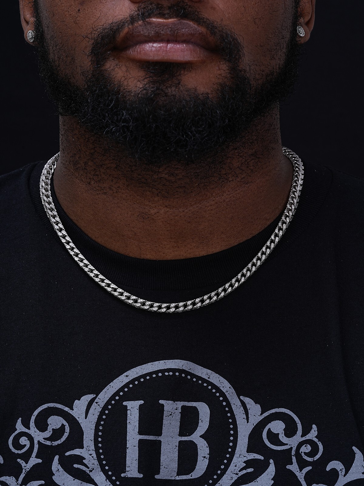 MOISSANITE Mens Real 925 Silver Men’s Franco Chain ICED Necklace 18-30″ Hip Hop