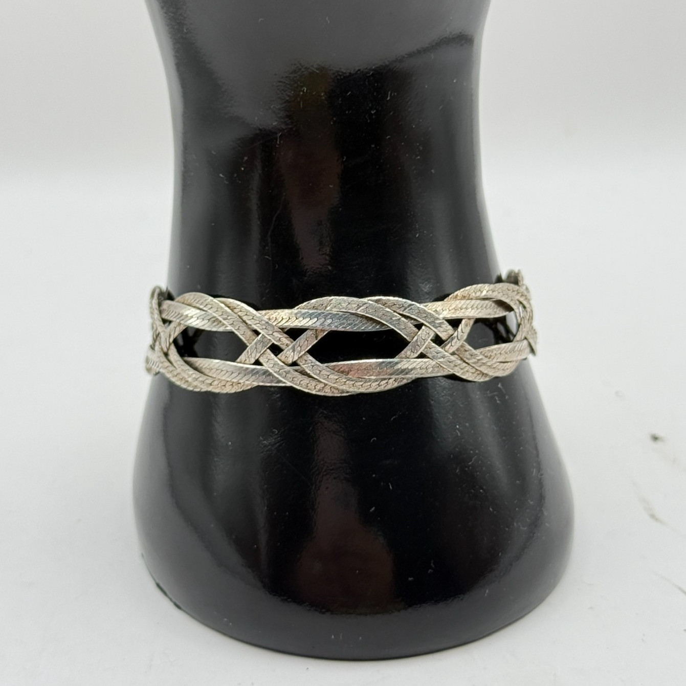 Vintage Milor Italy 925 Sterling Silver Woven Herringbone 7.5″ Bracelet 10.6g