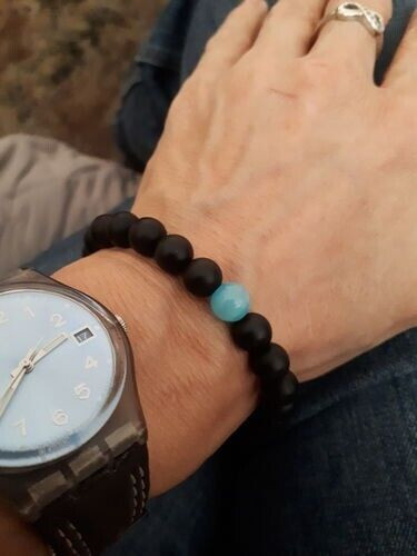 Black Onyx 8mm Beads Healing Chakra Strength Protection Women Men Bracelet Gifts