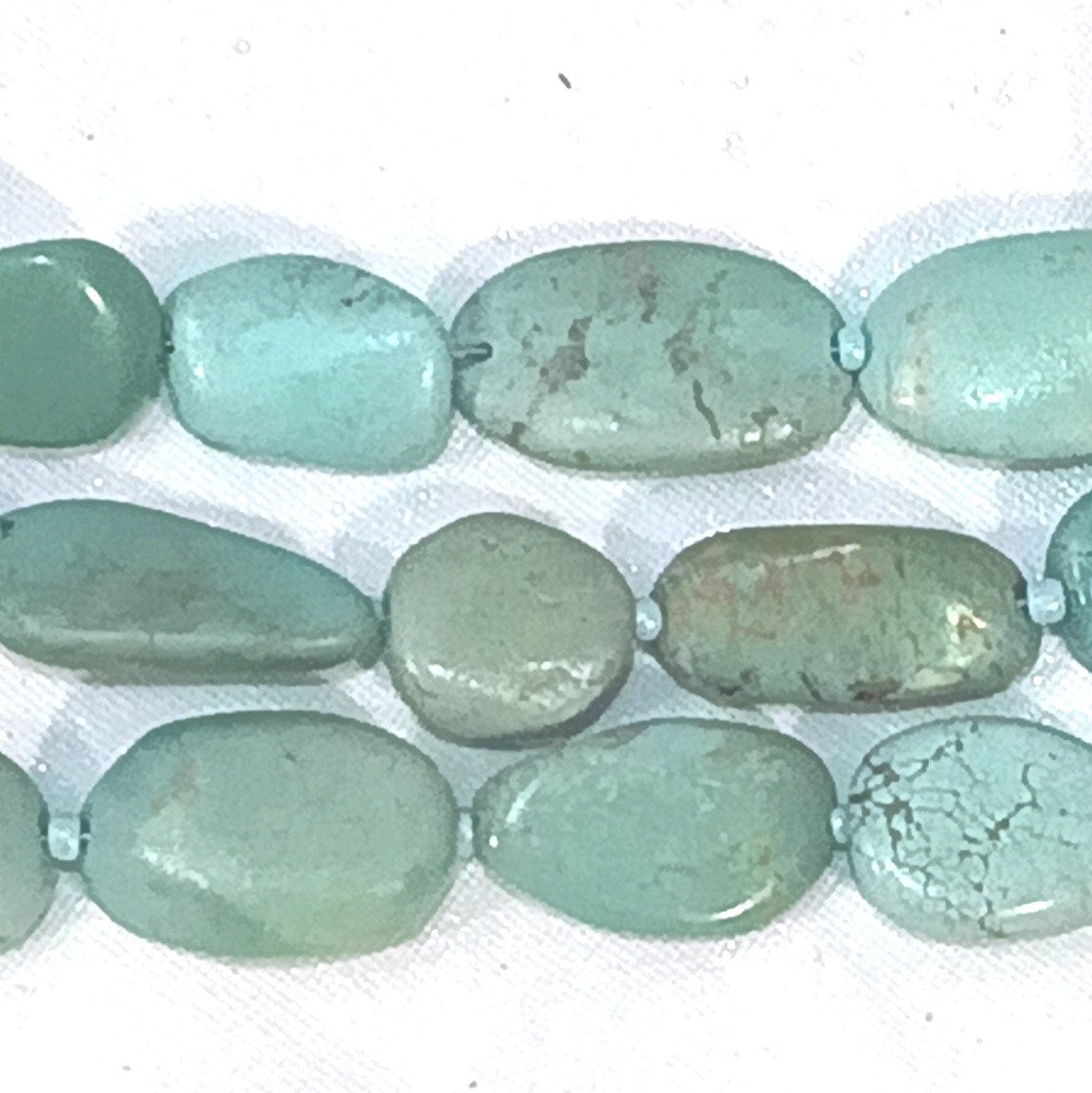 Chunky 3-Strand Genuine Turquoise Nugget Necklace Sterling Silver 925 Clasp 50g