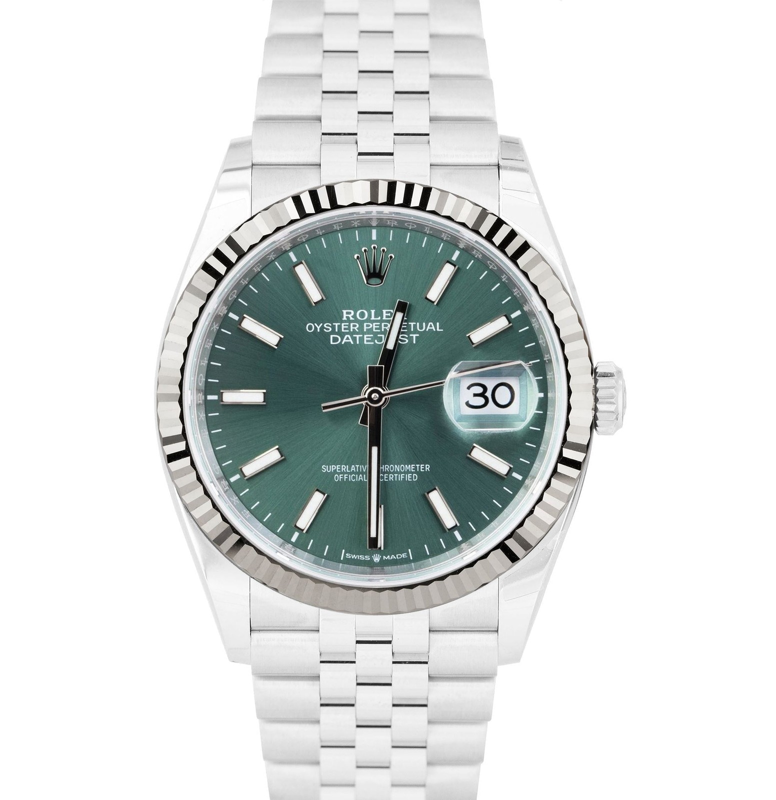 BRAND NEW 2026 PAPERS Rolex DateJust 36 MINT GREEN Steel Jubilee 126234 BOX