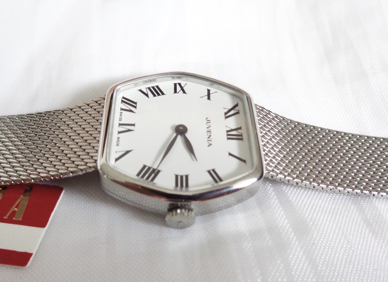 Vintage Juvenia Winding Stainless Steel Ladies Watch Ref 9107X-BA Swiss 17J NOS