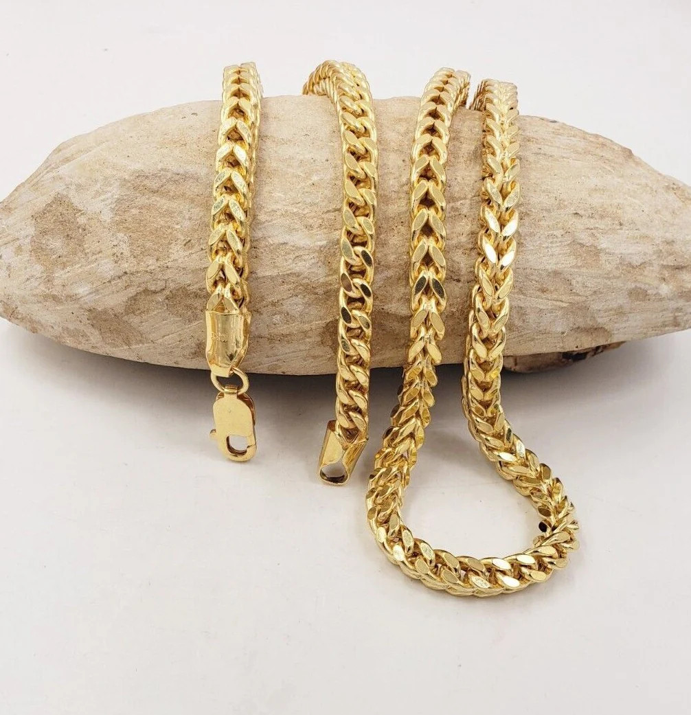 10K Yellow Gold Hollow Franco Chain 2 Tone diamond cut 24.3/4 “L x (W) 5.37mm.
