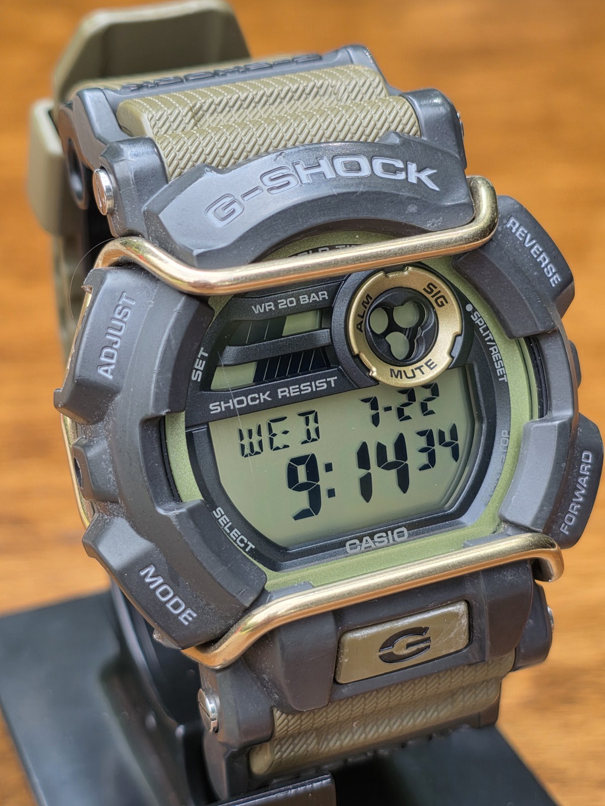 Casio G-Shock GD-400 Watch Men 48mm Digital Black Army Green Alarm Chrono 3434