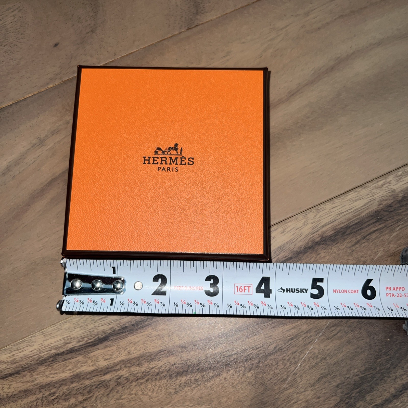 Hermès Orange Square Paper/Cardboard Jewelry Gift Box, Logo Theme