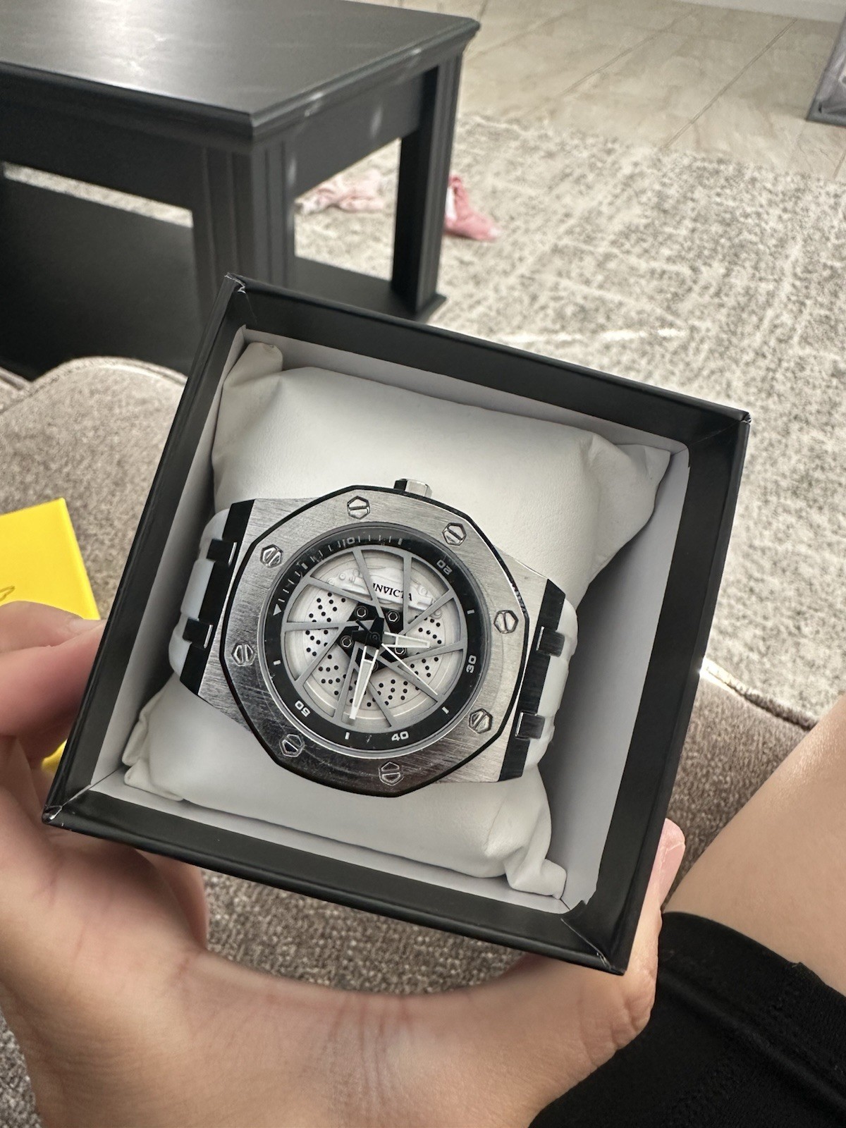 Invicta Men’s Sport Quartz Watch 44mm Silver Case White Silicone Strap w/ Box
