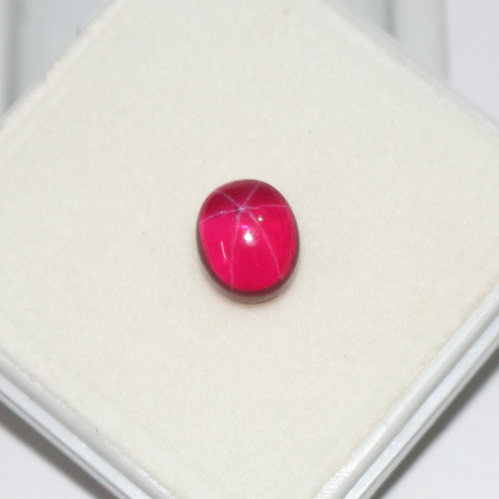 6 Rays Natural Red Star Ruby 14.60 Ct Oval Cabochon Certified Loose Gemstone