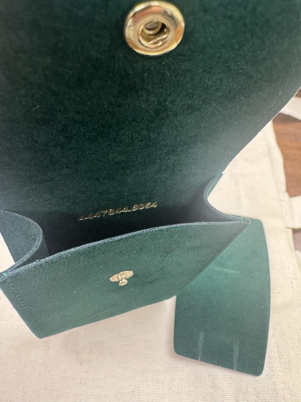 Rolex Service Center Green Velvet Suede Watch Travel Pouch Case New Box