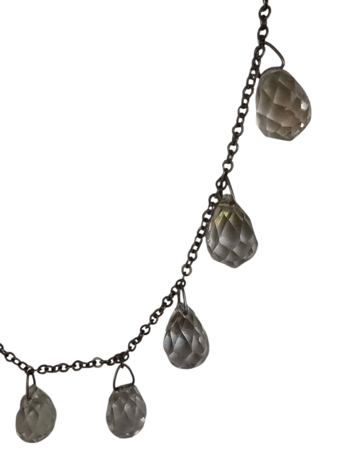 Art Deco Clear Crystal Briolette Necklace (A8755)