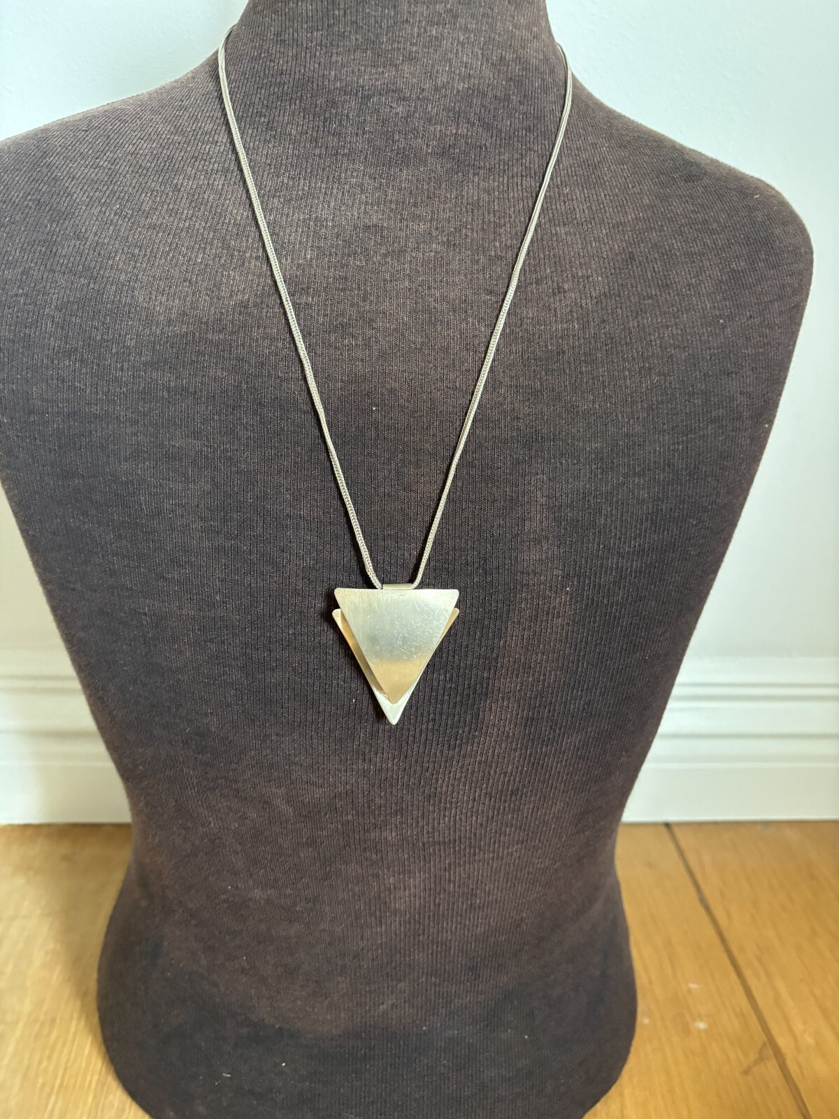 Scottish Silver Modernist Pendant Hallmarked Edinburgh 20 grams with 60cm Chain