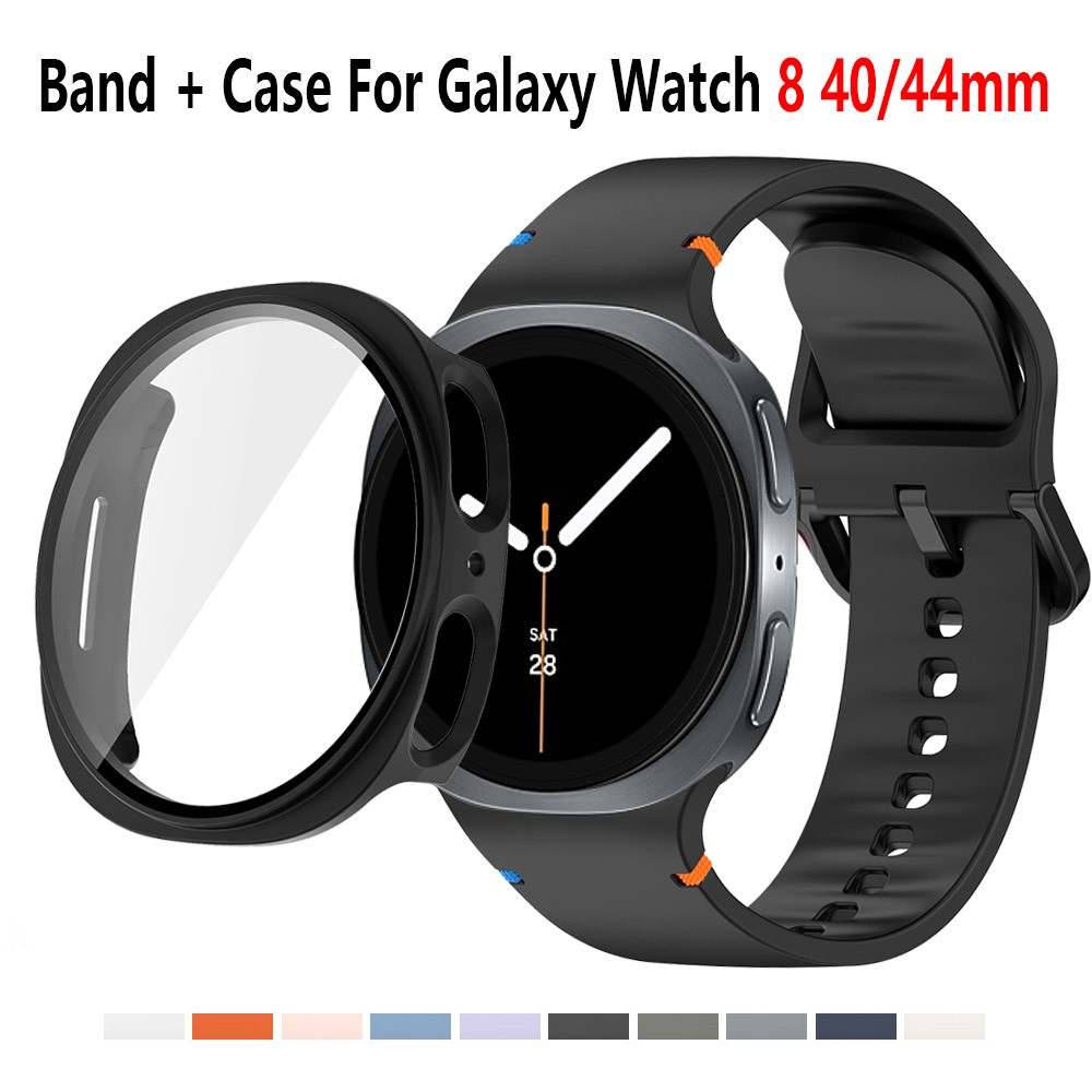 Silicone Watch Band Strap + Full Case Cover For Samsung Galaxy Watch 8 40/44mm