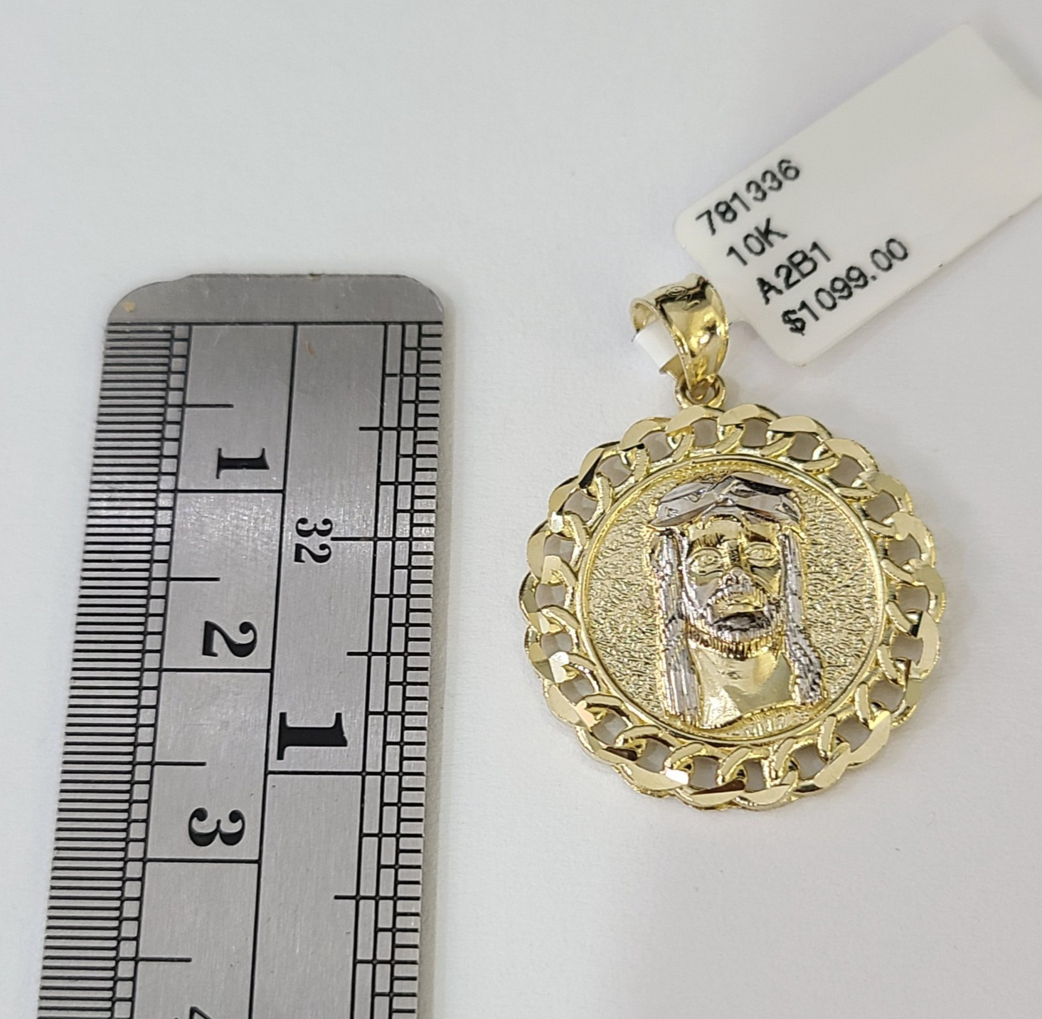 Real 10K Jesus Head Pendant Cuban Yellow Gold Charm Genuine