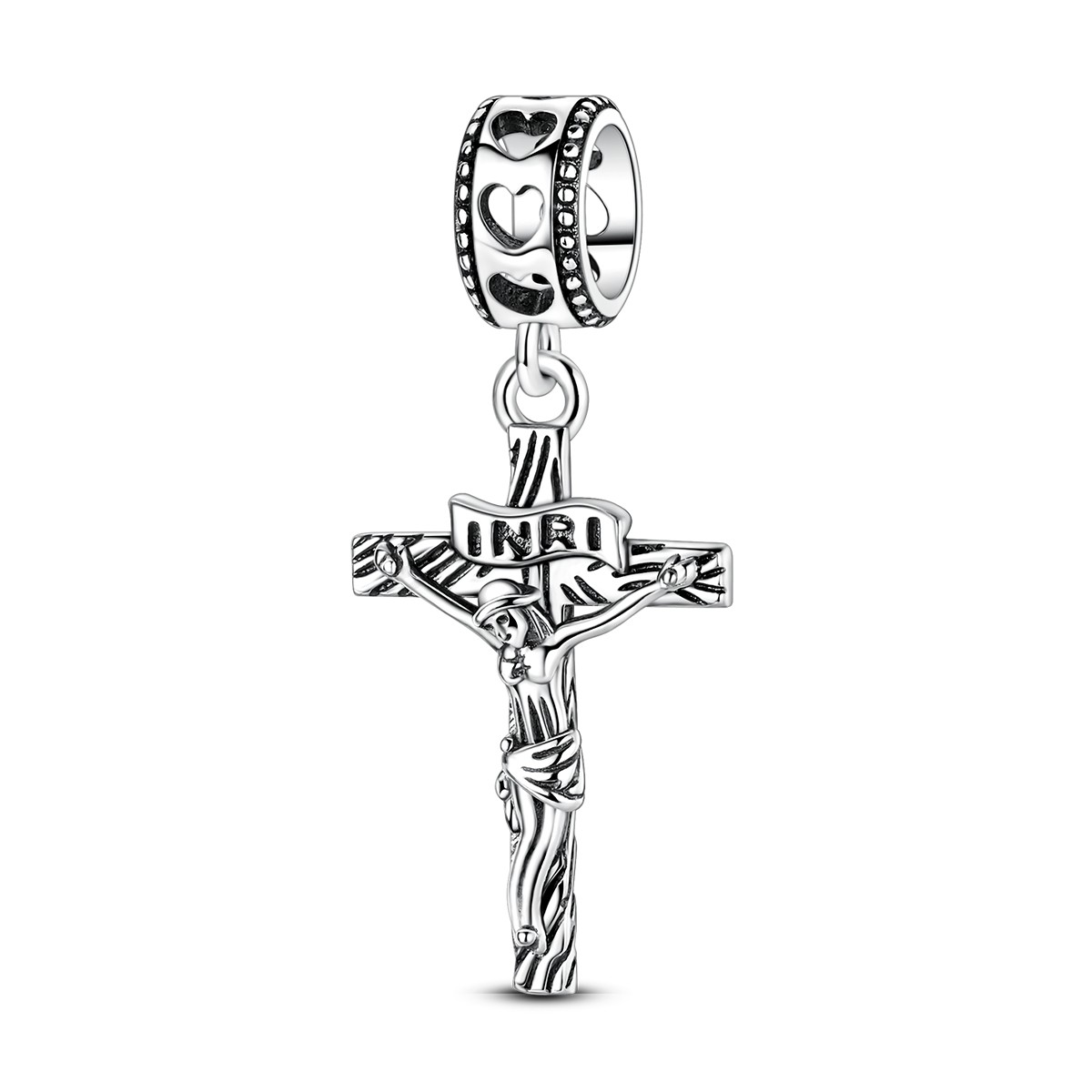 MULA 925 Sterling Silver DIY Charm Retro Jesus Cross Pendant for Women Bracelet