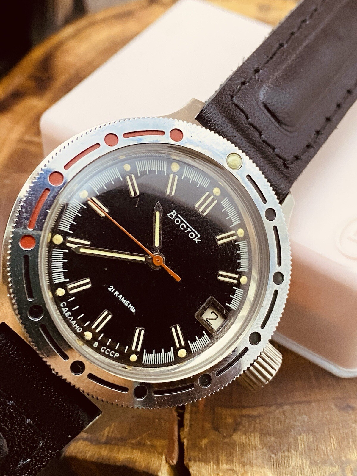 ☭ NOS Watch Vostok 2416Б Amphibian 21 J Diver Soviet USSR Vintage SERVICED #6518