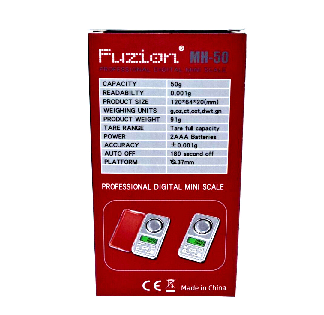 Fuzion MicroGram Series – MH-50- Professional Digital Mini Scale- 50G x 0.001G