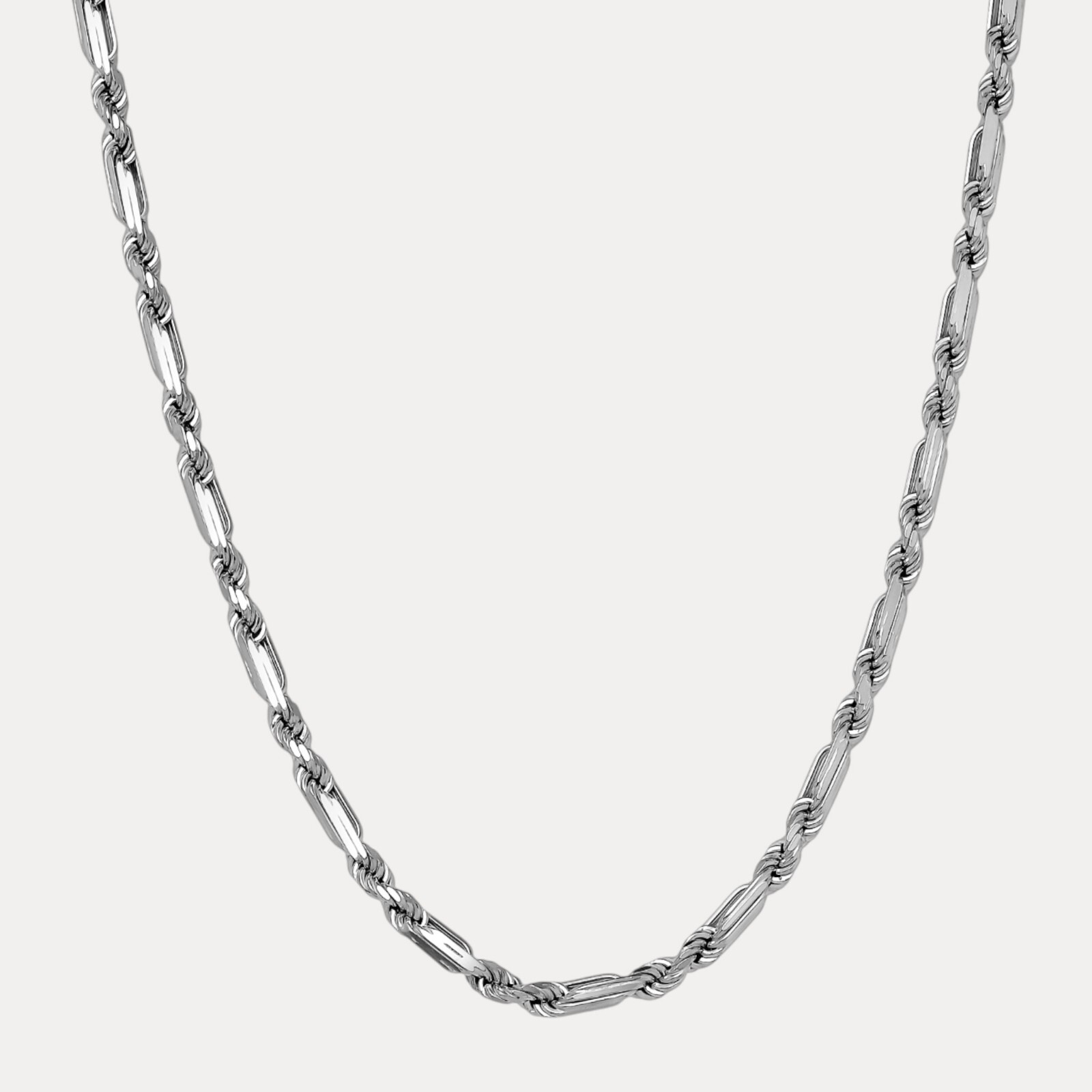 6mm Figarope Chain Necklace – Real Solid 925 Sterling Silver Or 14k Gold Vermeil