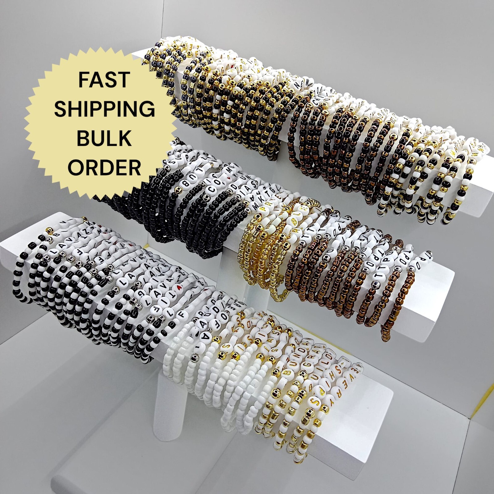 1-5-10-100 Custom Name Bracelet/Personalized Bracelet/Friendship Bracelet/Bulk