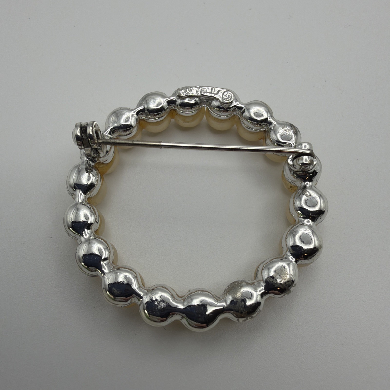 Vintage Marvella Circle Faux Pearl Infinity Brooch