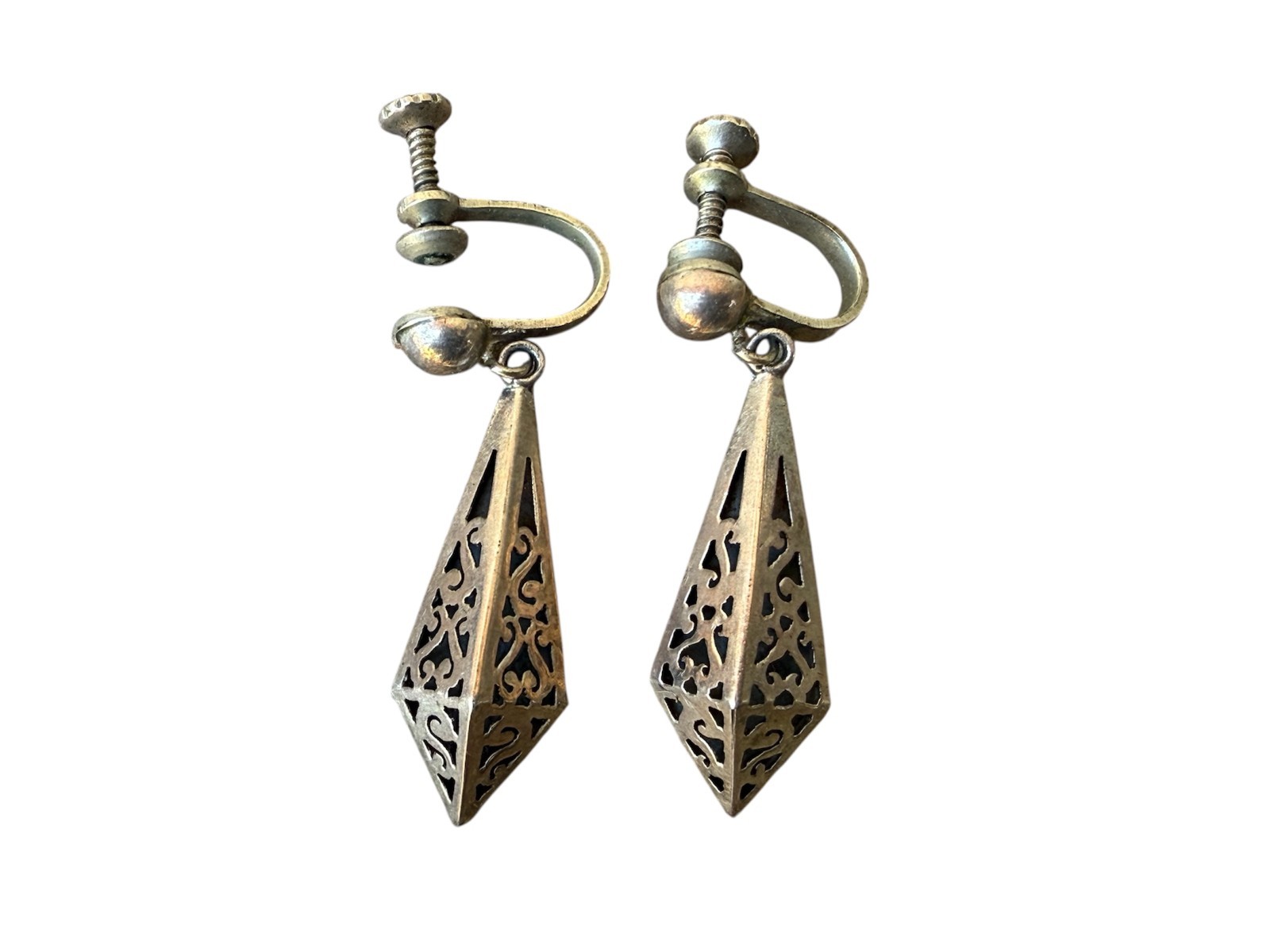 Mexico sterling silver Silber Modernist Taxco 1970s Adan earrings