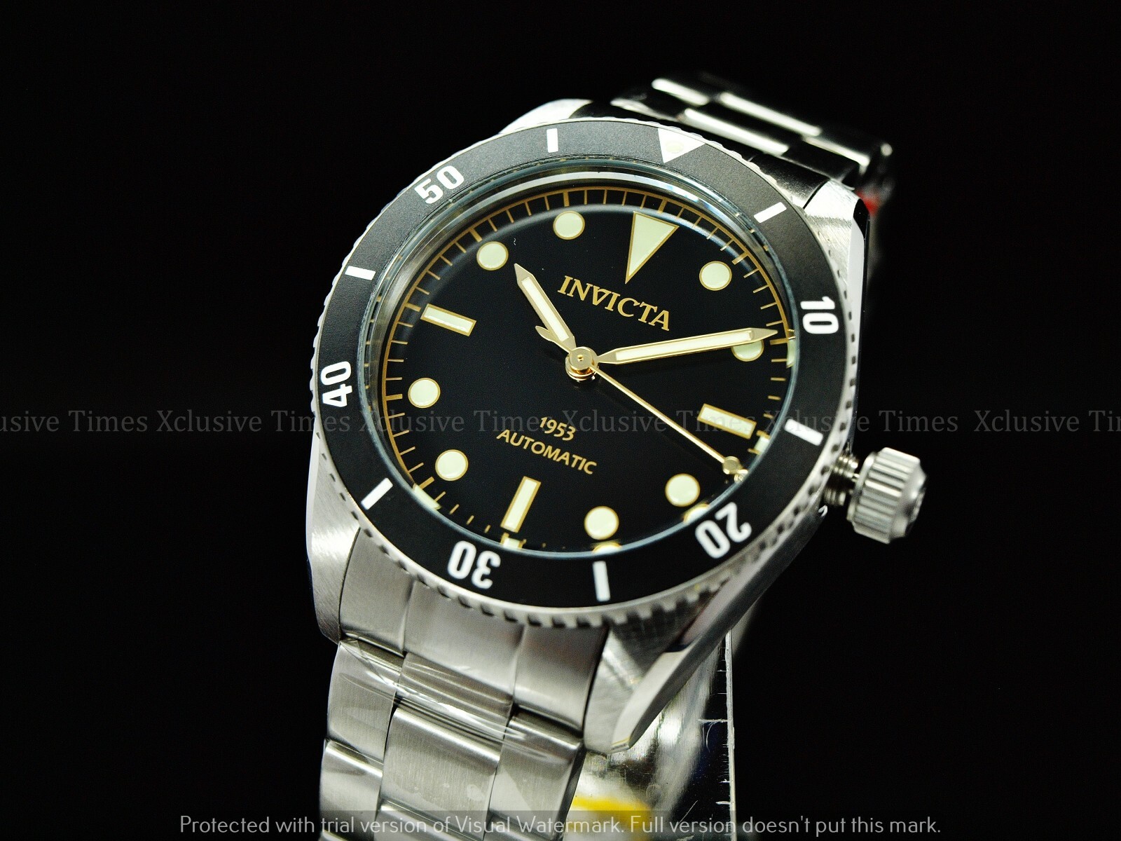 RARE Invicta Men 40mm Pro Diver 1953’s Homage Automatic NH35 Black Dial SS Watch