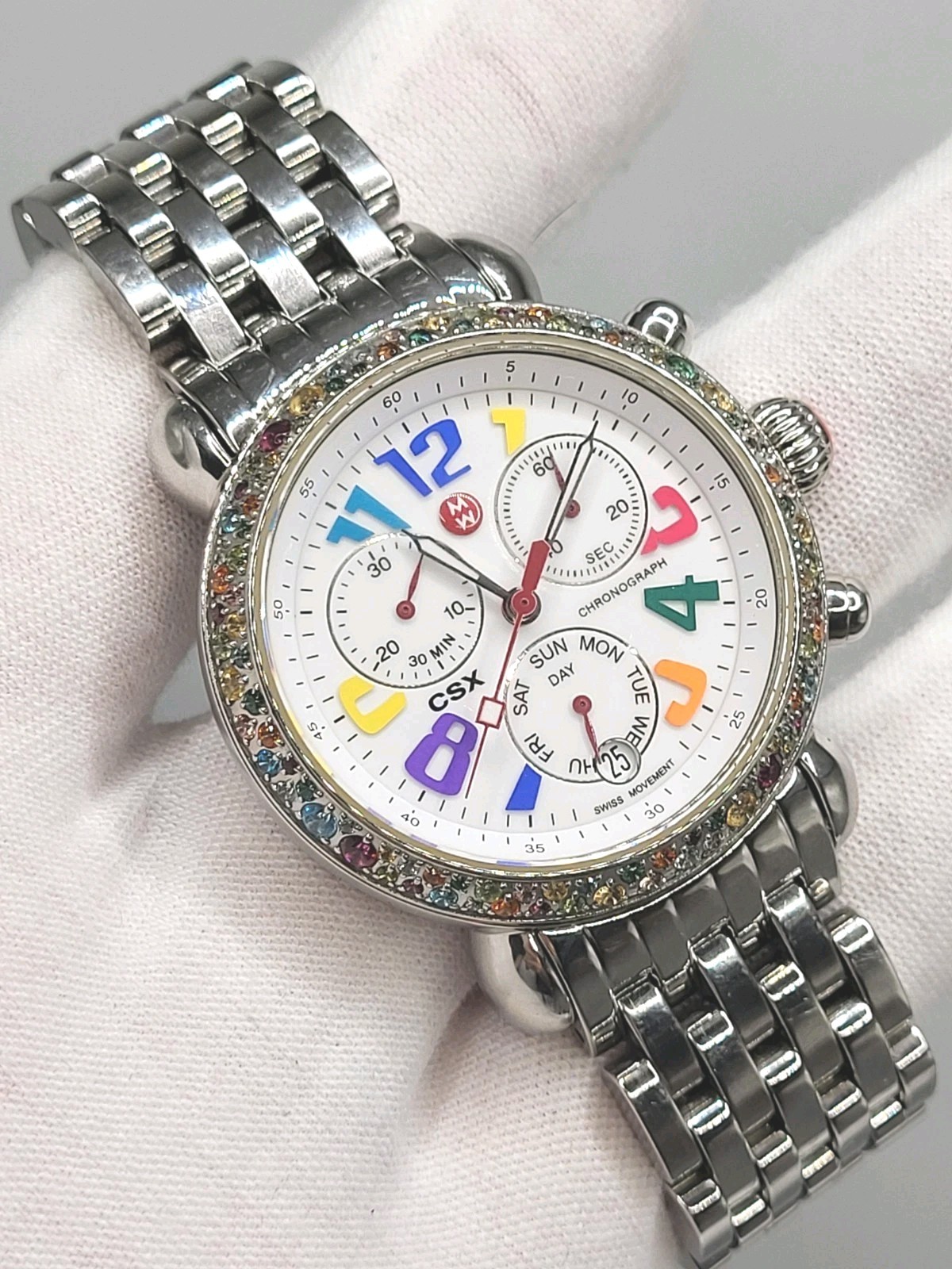 [SUPER RARE] Michele MW03M25A1933 Carousel CSX Semi Precious Stone Bezel Watch