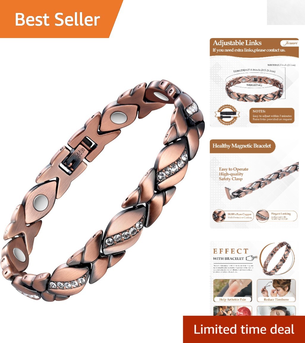 Elegant 3500 Gauss Magnetic Copper Bracelet for Women – Perfect Valentine’s Gift