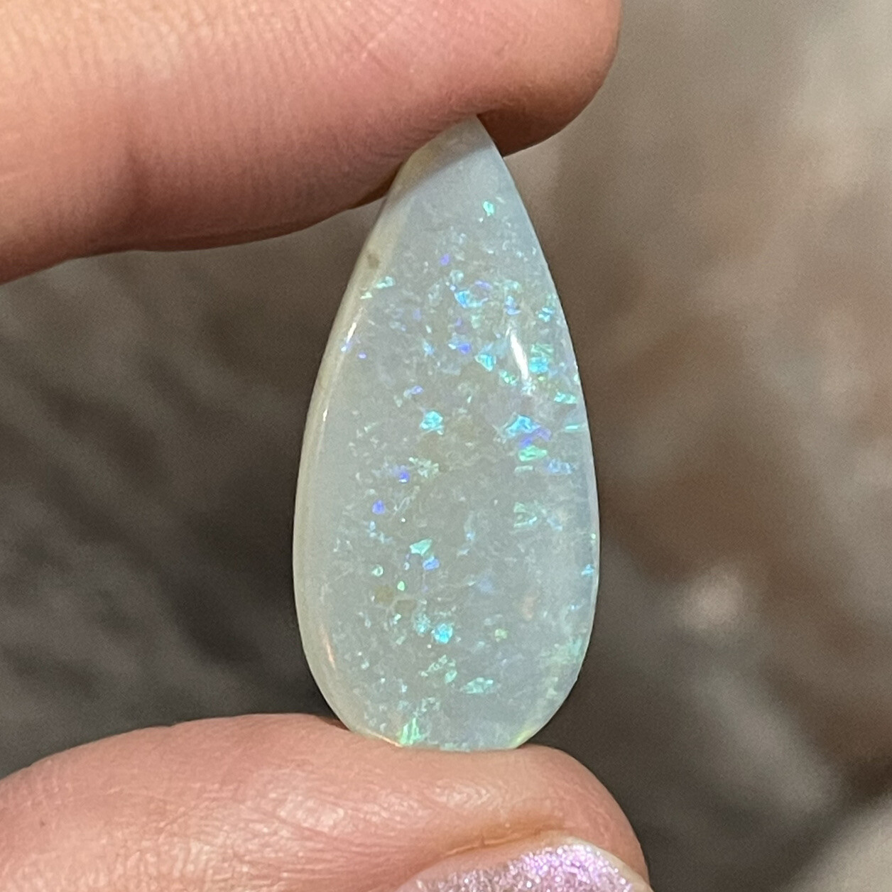 8.15ct 27.4c12.6×3.7mm Fine Australian Crystal Pipe Opal Teardrop Cabochon Gem