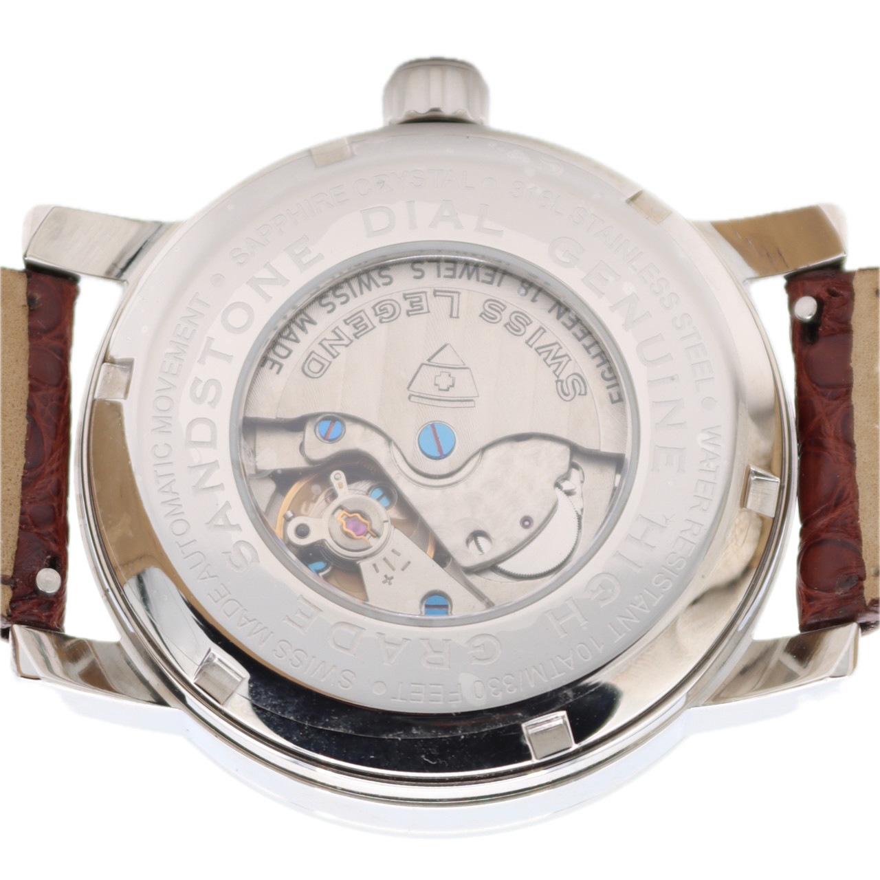 NOS 42mm Swiss Legend Gold Sandstone Men’s Automatic Wristwatch Stainless Steel