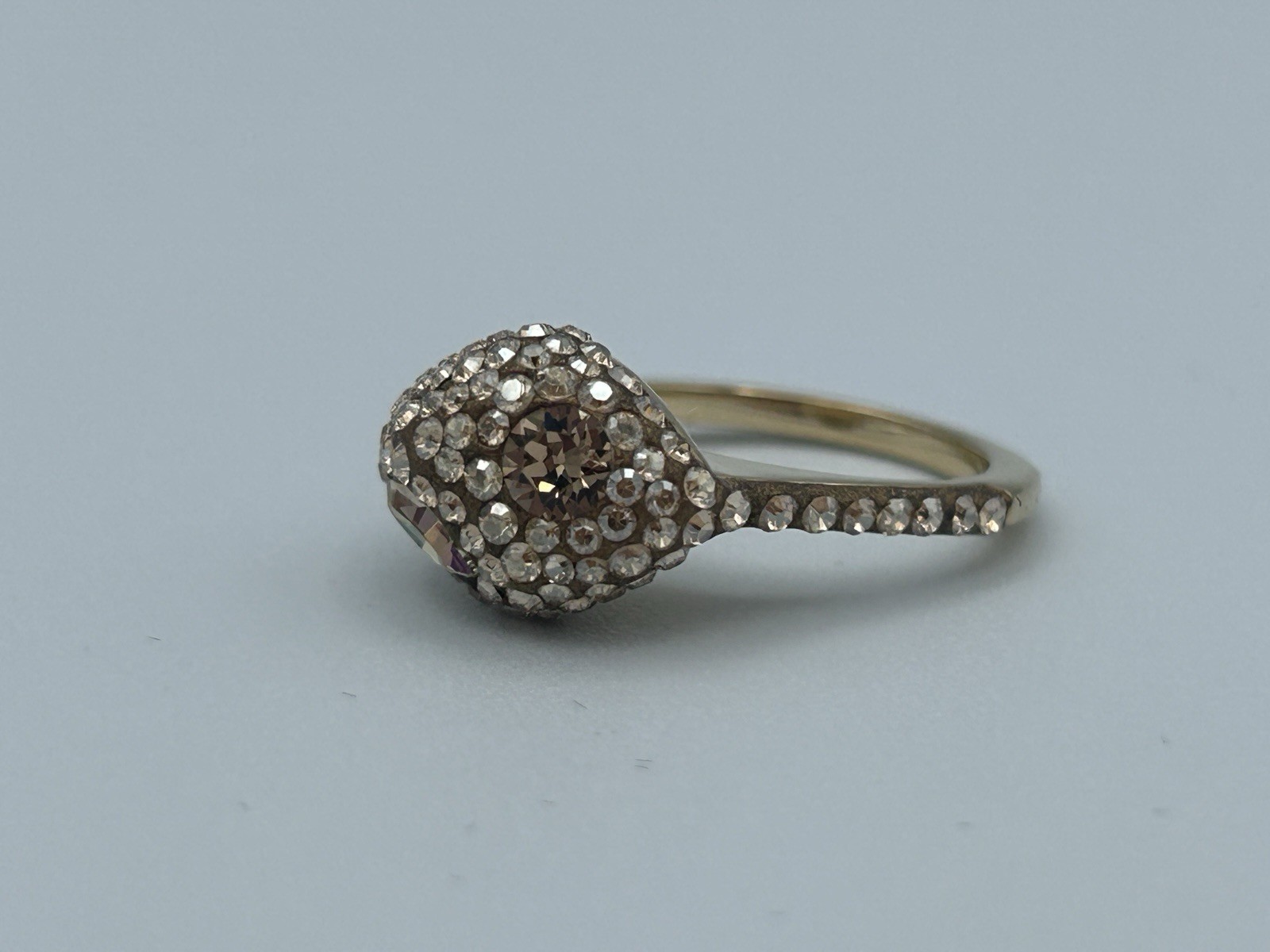 Atelier Swarovski Core Collection Moselle Stacking Gold Plated Dome Ring Sz 52/6