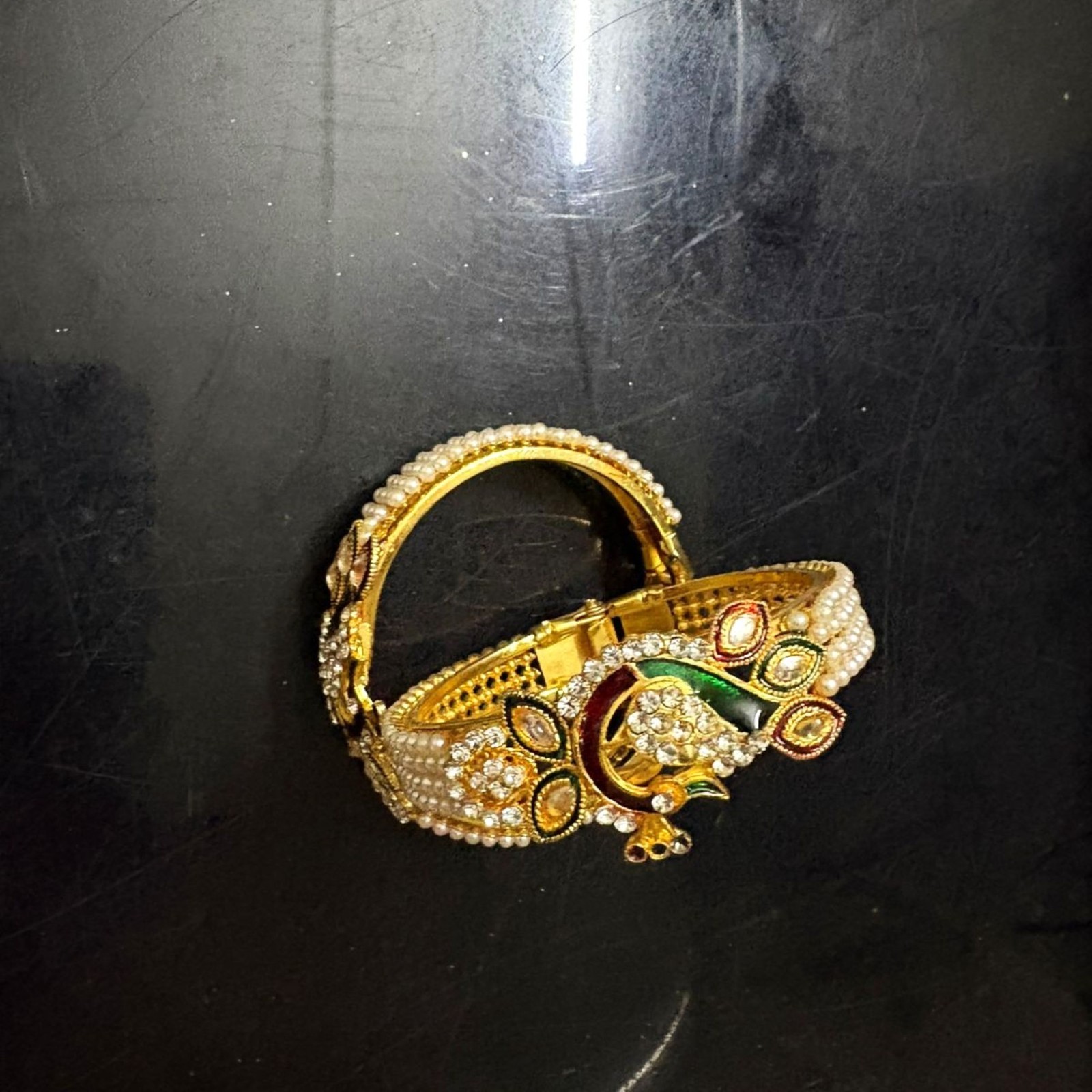 Gold Tone Adjustable Bangle Bracelet Women Fashion Jewelry Elegant Gift Open