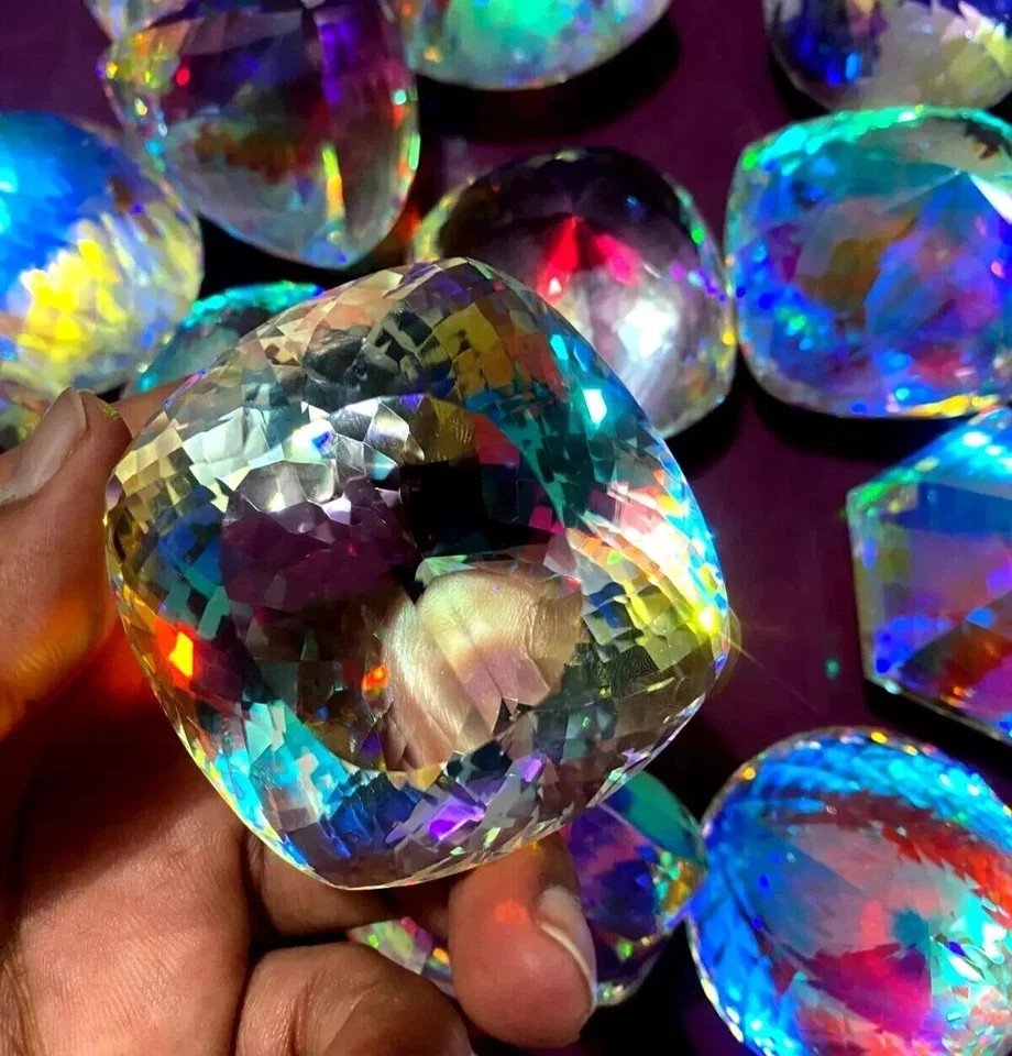 1000 Ct+ Rainbow Color Mix Cut Natural Big Size Mystic Topaz Gemstone Lot A+