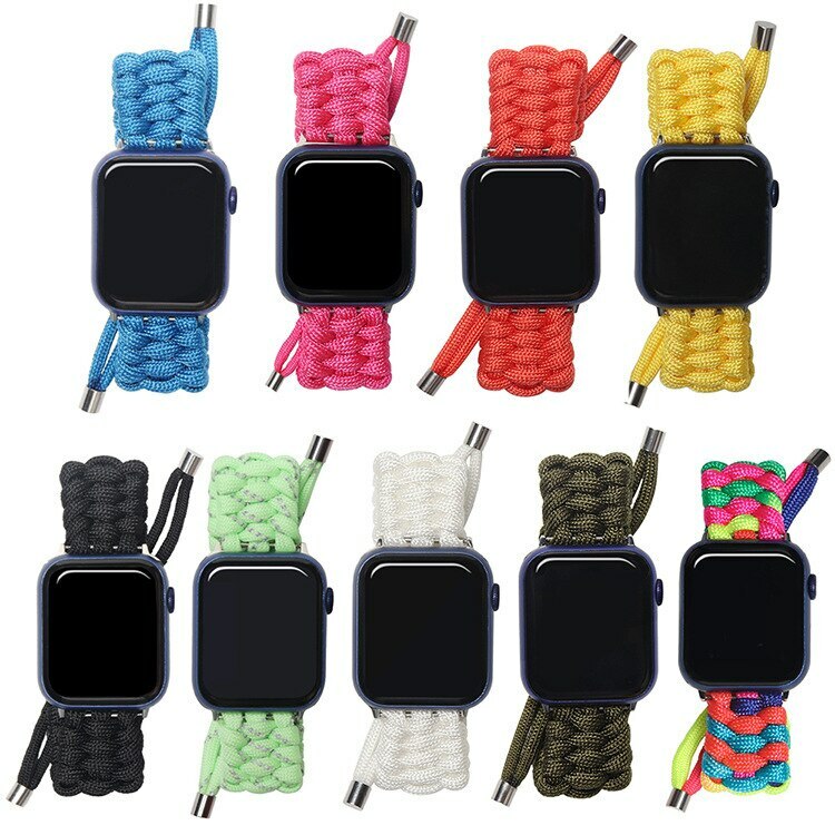 Nylon Braided Loop Strap iWatch Band For Apple Watch Series 6 SE 5 4 3 40mm 44mm