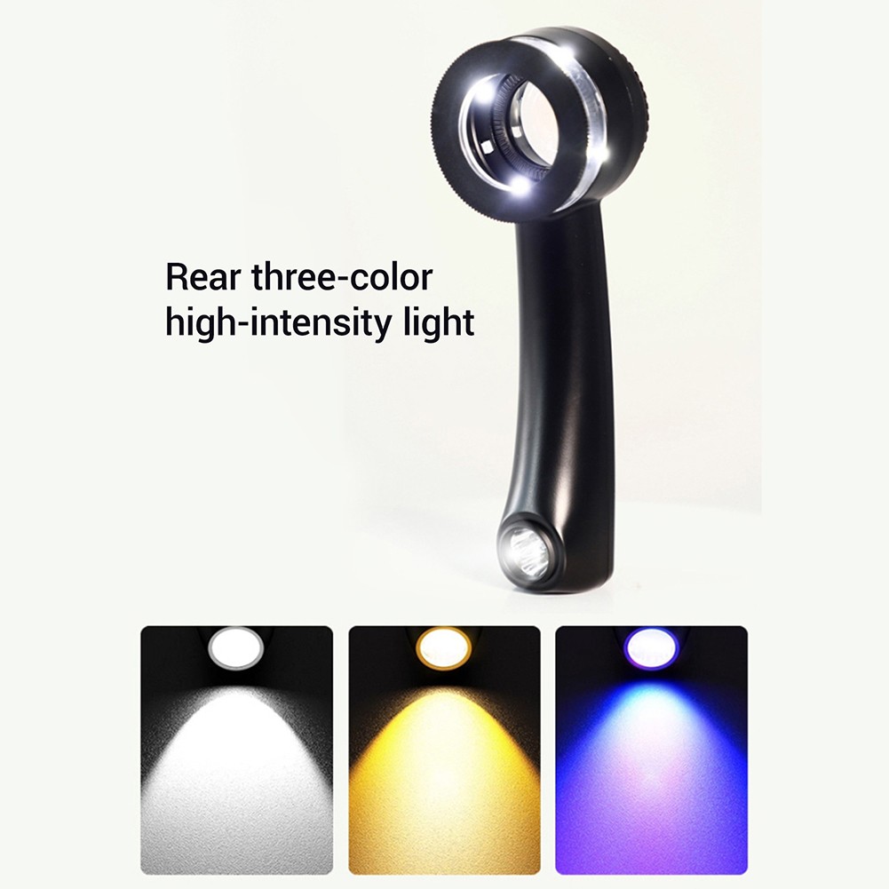 Loupe Magnifier USB-C Rechargeable Magnifying Glass with LED Light,Scale,K9 Lens