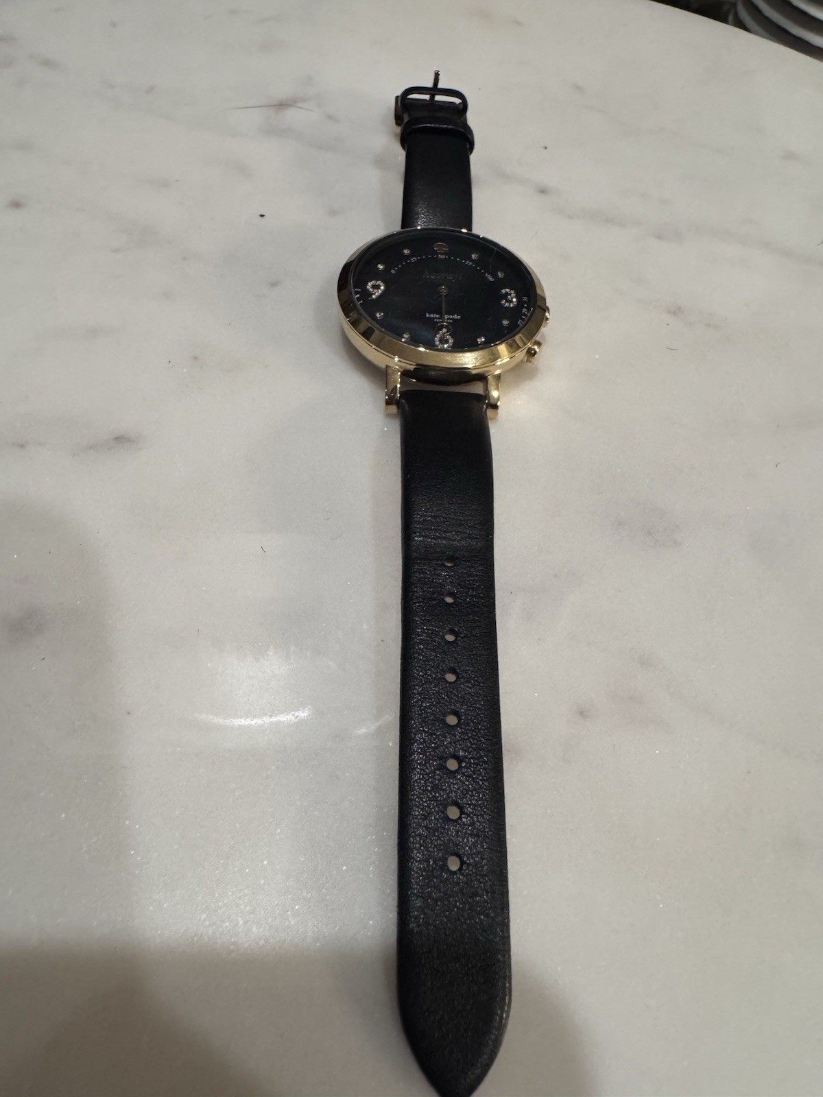 Kate Spade KST23208 Monterey Hooray Hybrid Smartwatch Gold Black Leather 38mm